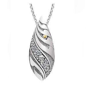 DEVATA Sterling Silver & 18K Gold CZ Marquis Pendant Necklace